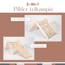 Įkelti vaizdą į galerijos rodinį, Reguliuojamo aukščio pikler trikampis - balansavimo laipteliai