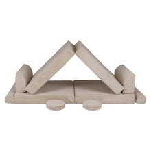 Įkelti vaizdą į galerijos rodinį, Minkšta žaidimų sofa PREMIUM, rumbuota, kreminė