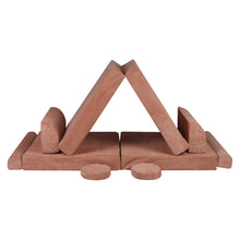 Įkelti vaizdą į galerijos rodinį, Minkšta žaidimų sofa PREMIUM, rumbuota, plytų spalva