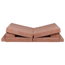 Įkelti vaizdą į galerijos rodinį, Minkšta žaidimų sofa PREMIUM, rumbuota, plytų spalva