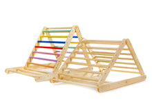 Įkelti vaizdą į galerijos rodinį, MONTESSORI BALANSAVIMO LAIPTELIAI - PIKLER LAIPIOJIMO TRIKAMPIS 80 CM SU DVIPUSE ČIUOŽYKLA