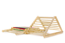 Įkelti vaizdą į galerijos rodinį, MONTESSORI BALANSAVIMO LAIPTELIAI - PIKLER LAIPIOJIMO TRIKAMPIS 80 CM SU DVIPUSE ČIUOŽYKLA