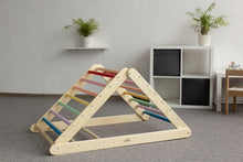 Įkelti vaizdą į galerijos rodinį, MONTESSORI BALANSAVIMO LAIPTELIAI - PIKLER LAIPIOJIMO TRIKAMPIS 80 CM SU DVIPUSE ČIUOŽYKLA