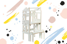 Įkelti vaizdą į galerijos rodinį, 4in1 VIRTUVĖS BOKŠTELIS - STALAS - LĖLIŲ NAMELIS - LAIPTELIS