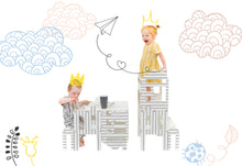 Įkelti vaizdą į galerijos rodinį, 4in1 VIRTUVĖS BOKŠTELIS - STALAS - LĖLIŲ NAMELIS - LAIPTELIS