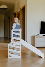 Įkelti vaizdą į galerijos rodinį, 3in1 - VIRTUVĖS PAGALBINIS BOKŠTELIS - STALAS - ČIUOŽYKLA TRANSFORMERIS