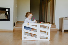 Įkelti vaizdą į galerijos rodinį, 3in1 - VIRTUVĖS PAGALBINIS BOKŠTELIS - STALAS - ČIUOŽYKLA TRANSFORMERIS