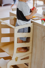 Įkelti vaizdą į galerijos rodinį, 3in1 - VIRTUVĖS PAGALBINIS BOKŠTELIS - STALAS - ČIUOŽYKLA TRANSFORMERIS