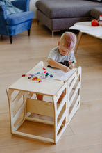 Įkelti vaizdą į galerijos rodinį, 3in1 - VIRTUVĖS PAGALBINIS BOKŠTELIS - STALAS - ČIUOŽYKLA TRANSFORMERIS